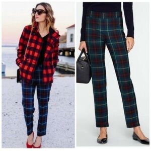 NWT Talbots Pant Trouser Wool Heritage Plaid Blue Green Tartan Holiday Winter